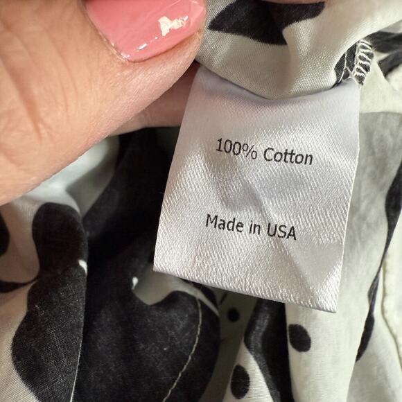 La Ligne Midi Dress Black White Smocked Cotton Poplin Medium Party MSRP $425 - Picture 8 of 12